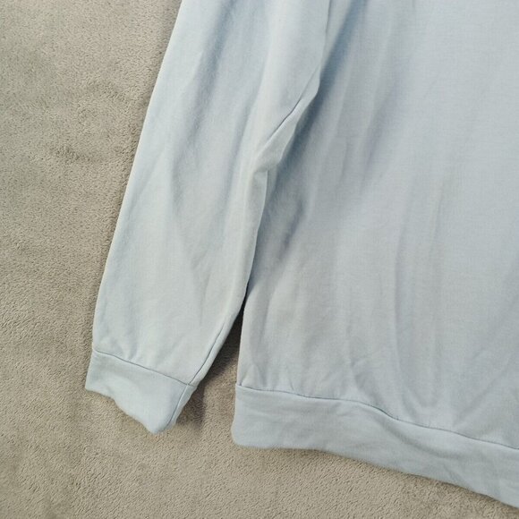 SHEIN Hoodie Size LARGE(12-14) "NOWHERE" Print Light Blue Knit Casual Pullover - Picture 11 of 12